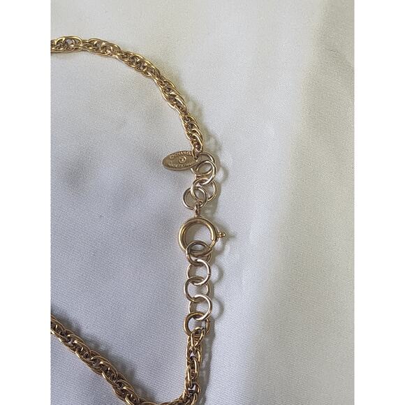US BASED Authentic Vintage Chanel CC Gold Tone Pendant Necklace W Gift Box / Bag - Picture 6 of 10